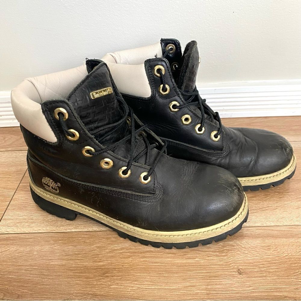 Timberland Classic Black Leather‎ Waterproof Boots Womens Size 4.5